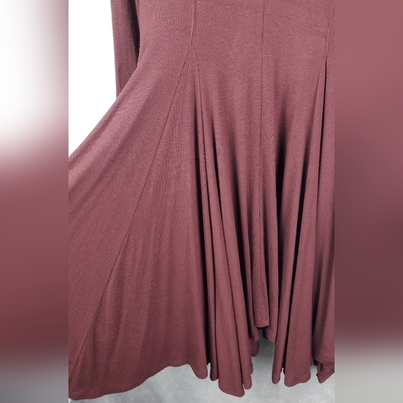 FP‎  free people Beach Rose flattering Ribbed maron Dress Size SP - Picture 5 of 6